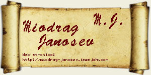 Miodrag Janošev vizit kartica